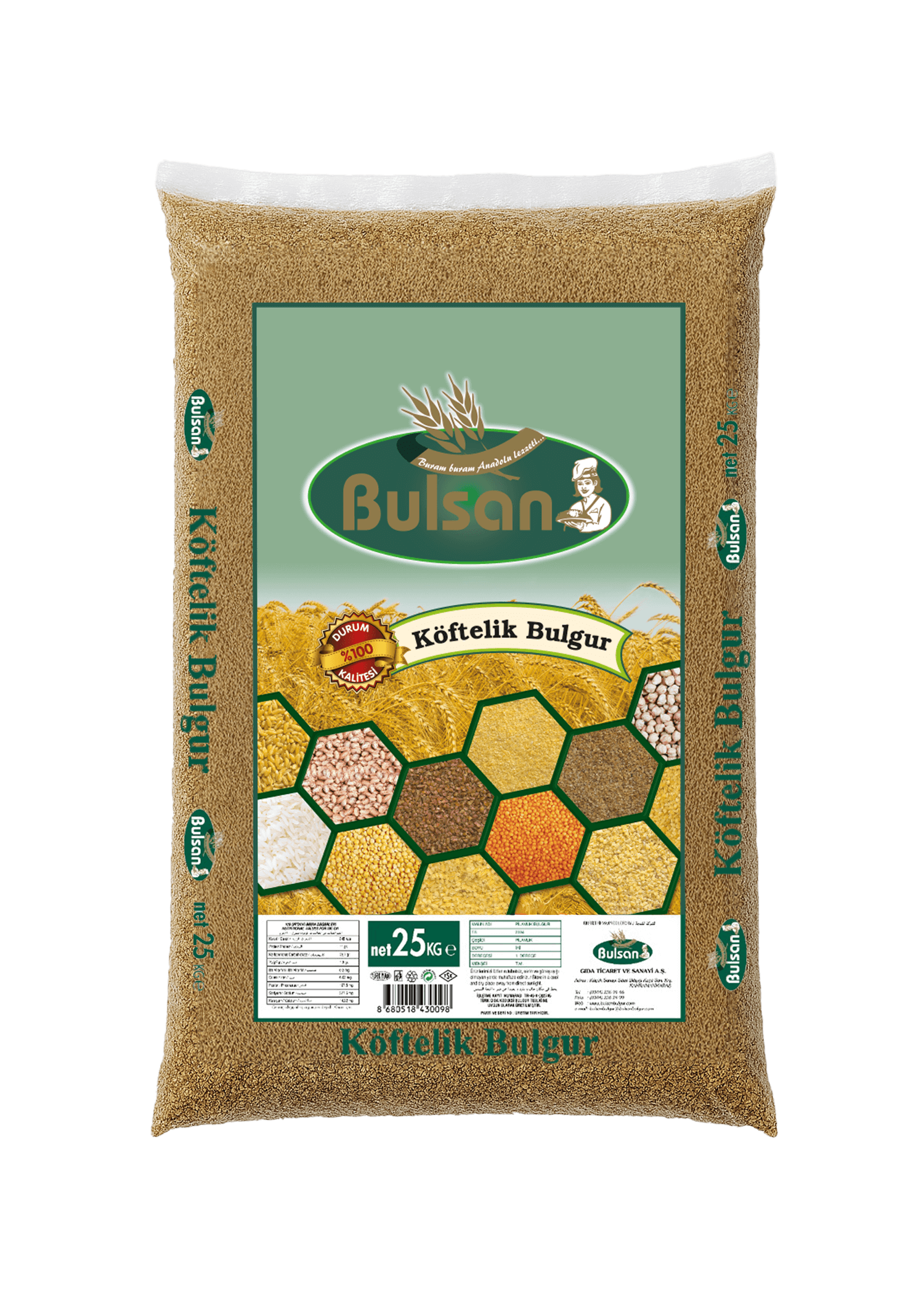 Bulsan Esmer Köftelik Bulgur 25 kg paket - Küçük resim